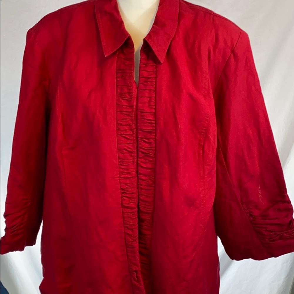 Dress Barn 22/24 dark red open blazer